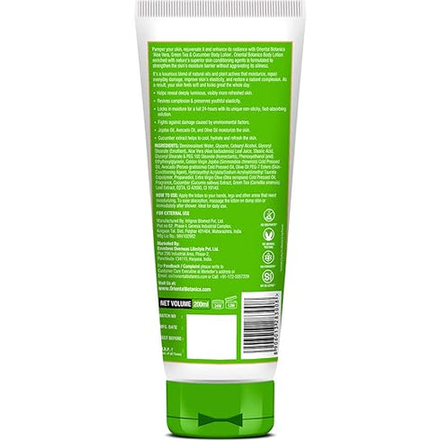 Oriental Botanics Aloe Vera|Green Tea|Cucumber Body Lotion